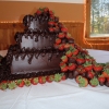 Chocolate Covered Strawberry Waterfall Wedding Cake