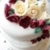 Red and White Roses Wedding Cake