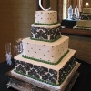 Black and Green Damask Cake