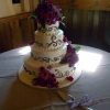 Contrast:  Chocolate Scrollwork Wedding Cake