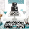 Hello, Bold, Meet Classic:  Zebra Stripes and Tiffany Blue Wedding Cake
