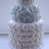 Rosette and Flower Wedding Cake