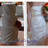 White Wedding Cake with Ruching to Match the Bride’s Dress
