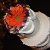 Cake Topper Friday: Traditional White Cake with Flower Topper