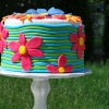 Au Revoir, Summer:  Brightly-Colored Floral Cake