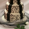 Black and White Scroll Work Wedding Cake
