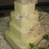 Ivory Orchid Cutaway Wedding Cake