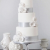 Feathers and Flowers Wedding Cake