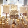 Vintage Elegance…White Cakes on Gold Cake Stands