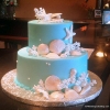 Teal Sea Shell Wedding Cake for a Key West Destination Wedding