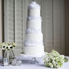 White Feathers Wedding Cake