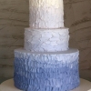 Blue Rustic-Iced Ombre Wedding Cake