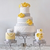 Yellow and Grey Chevron Wedding Cake
