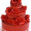 Red Show Stopping Wedding Cake with Roses