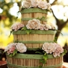 Rustic Flower Basket Wedding Cake