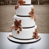 Autumn Wedding Cake with Gold Leaves