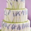 Hand-Painted Lavender Wedding Cake