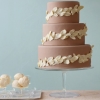 White Chocolate Leaves Wedding Cake