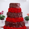 Chocolate Wedding Cake with Geraniums