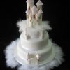 Castle Wedding Cake with Feathers