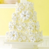 Yellow Wedding Cake with Meringue Flowers