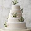 White Wedding Cake with Snowdrops