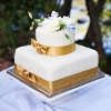 Ribbon Wrapped Wedding Cake