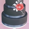 Wedding Cake with Black Fondant