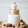 Gold Wedding Cake with Apples