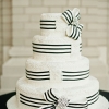 Black and White Ribbon Wedding Cake
