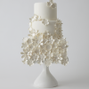 White Wedding Cake with White Petals