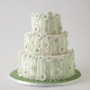 Green and White Floral Wedding Cake