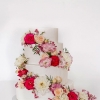 White Cake with Floral Cascade