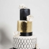 Modern Gold and Black Wedding Cake