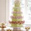 Green Wedding Cake with Sugar Flowers