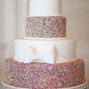 Wedding Cake with Sprinkles and Bows