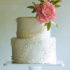 Lace Wedding Cake with Fresh Flower