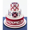Red, White, and Blue Wedding Cake