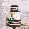 Rustic and Gold Wedding Cake