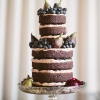 Naked Chocolate Wedding Cake for Fall