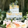 Gold and White Wedding Cake for Fall
