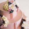 Pink and Pearl Wedding Cake