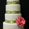 Modern Green and White Wedding Cake