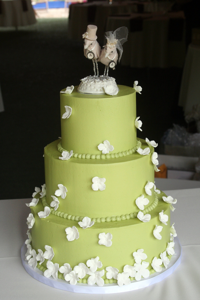Elegant Green Cake with Custom Topper