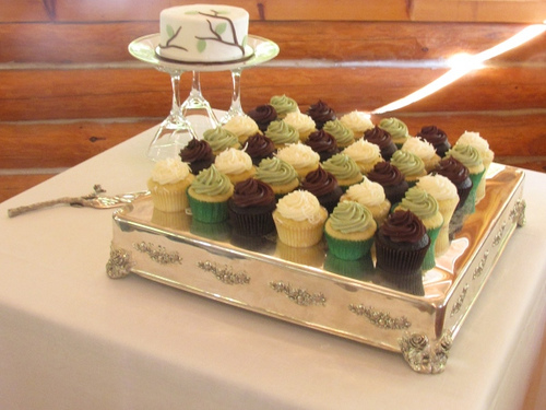 Sage Chocolate Brown and Cream Color Cupcake Heaven A Wedding Cake Blog
