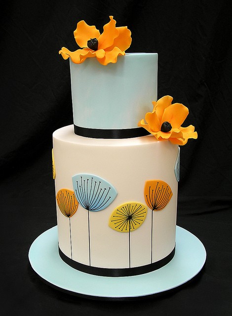 Light Blue And Yellow Wedding Cake A Wedding Cake Blog
