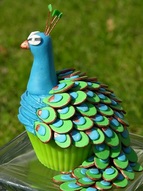 Peacock Cupcake A Wedding Cake Blog