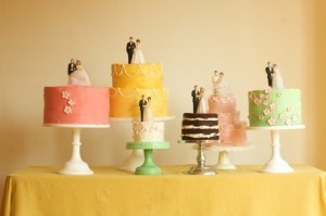 Multiple Vintage Bride and Groom Cake Toppers