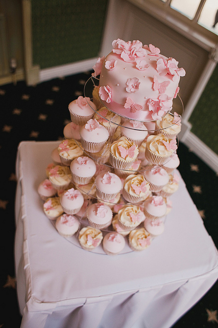 Helen and David certainly had a lovely little cupcake tower and cutting cake