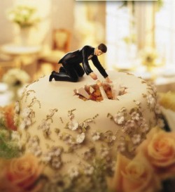 bride in the cake cake topper